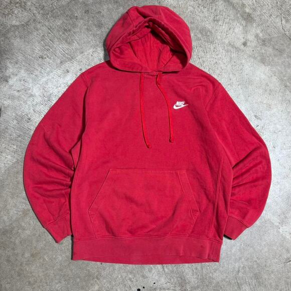Red Nike Mini Logo Hoodie - Picture 1 of 8